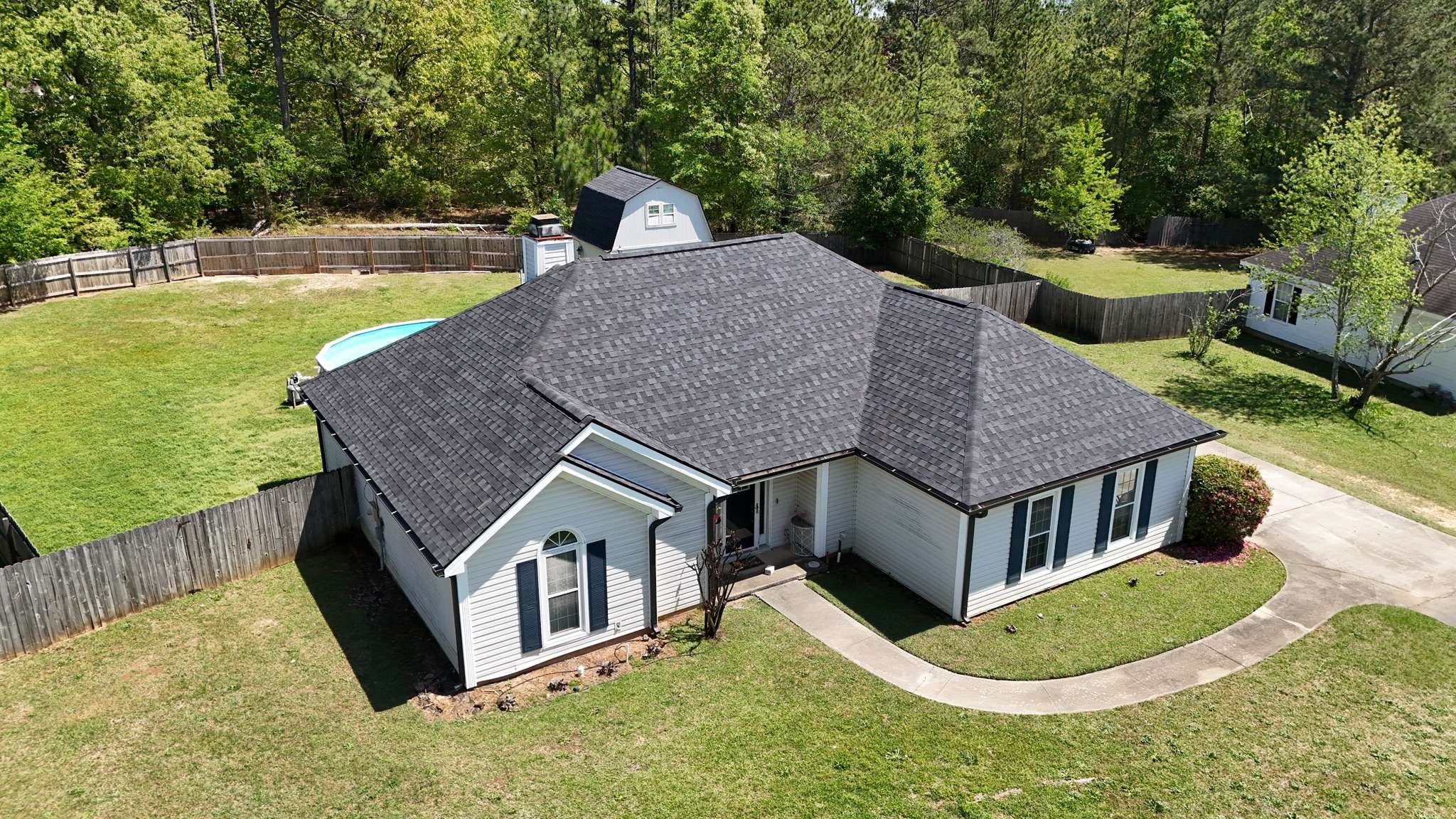 Architectural shingle roof installation — Ridgeback Roofing residential roofing project, Warner Robins GA