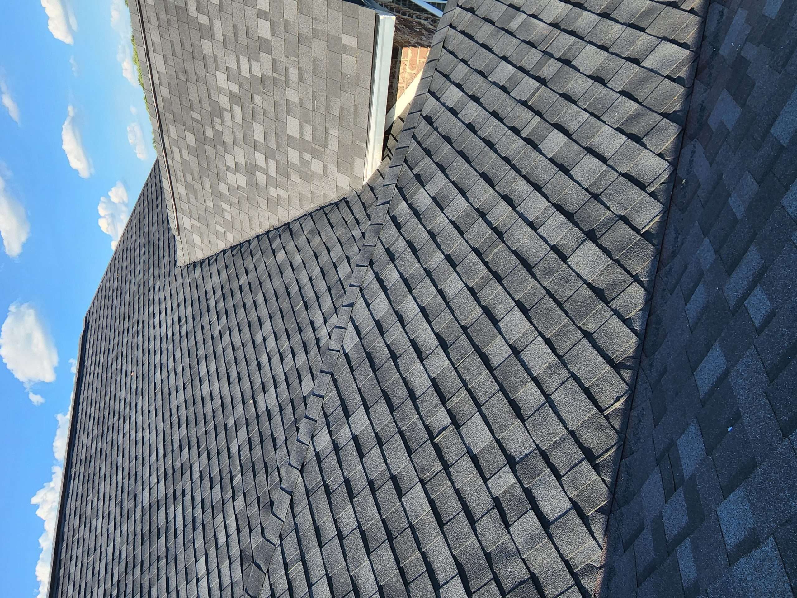 Aerial view of a residential roof in Middle Georgia ready for storm season